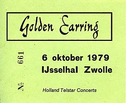 Golden Earring 1979 show ticket#661 October 06, 1979 Zwolle - IJsselhal